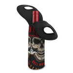 Firefighter Department Skull Print Single Neoprene Wine Tote
