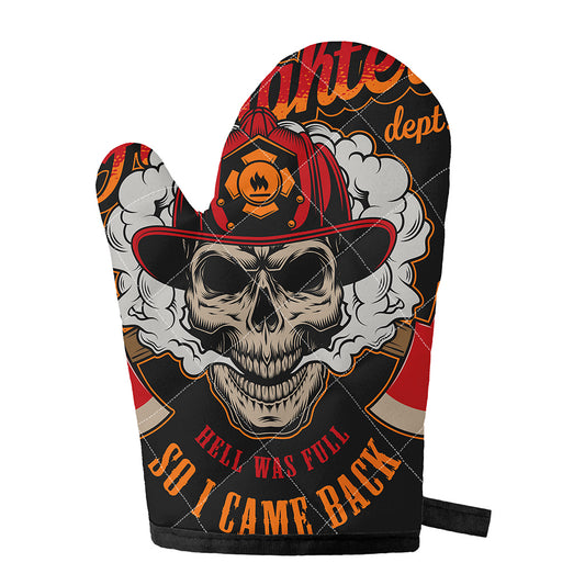Firefighter Department Skull Print Single Oven Mitt