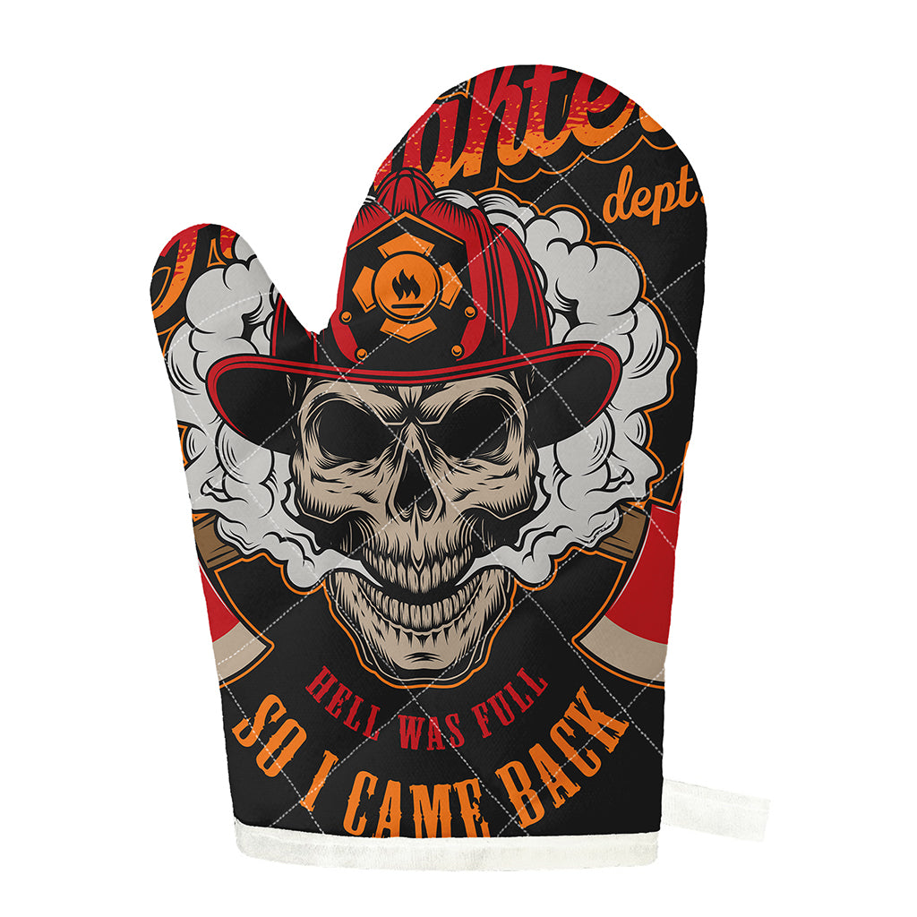 Firefighter Department Skull Print Single Oven Mitt