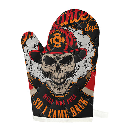 Firefighter Department Skull Print Single Oven Mitt