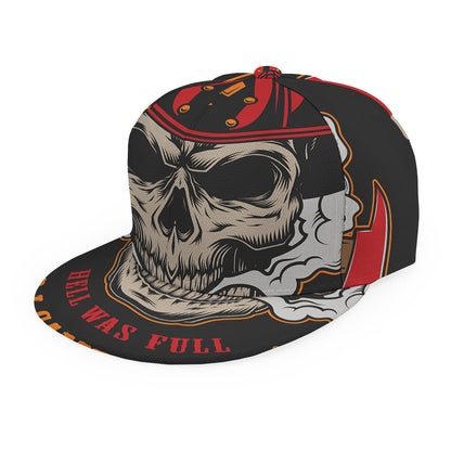 Firefighter Department Skull Print Snapback Cap
