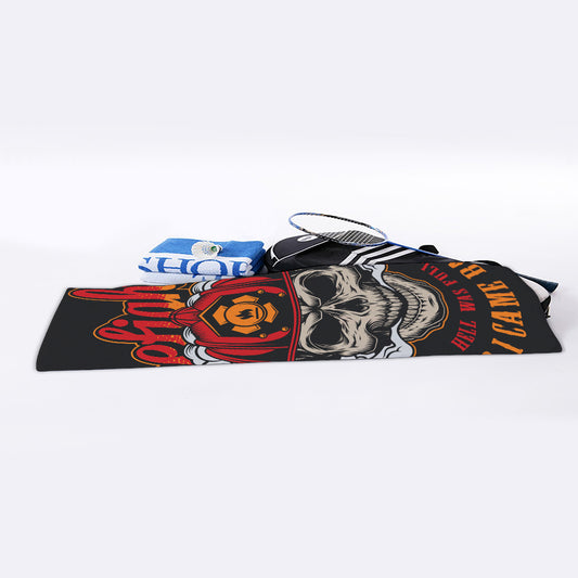 Firefighter Department Skull Print Sports Towel