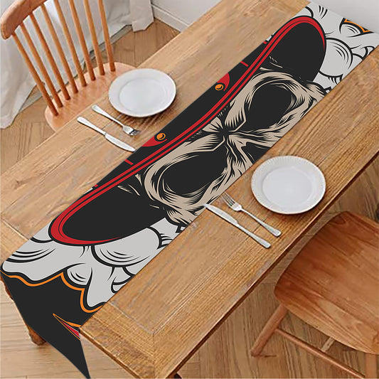 Firefighter Department Skull Print Table Runner