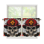 Firefighter Department Skull Print Tier Curtains
