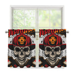 Firefighter Department Skull Print Tier Curtains