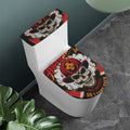 Firefighter Department Skull Print Toilet Lid And Tank Cover Set