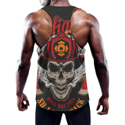 Firefighter Department Skull Print Training Tank Top
