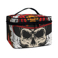 Firefighter Department Skull Print Travel Makeup Bag