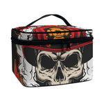 Firefighter Department Skull Print Travel Makeup Bag