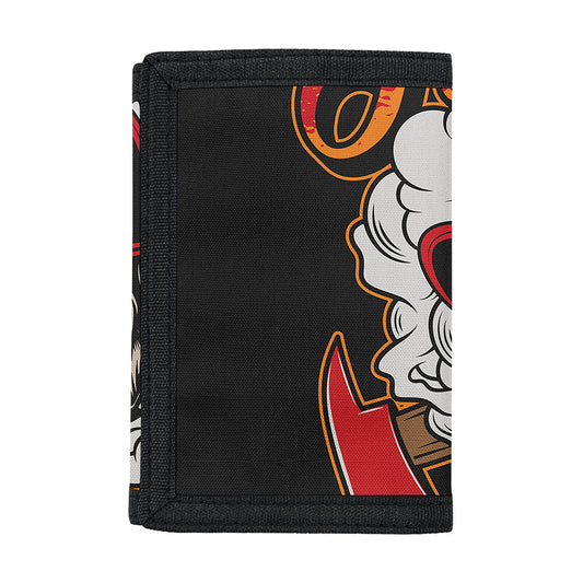 Firefighter Department Skull Print Trifold Wallet