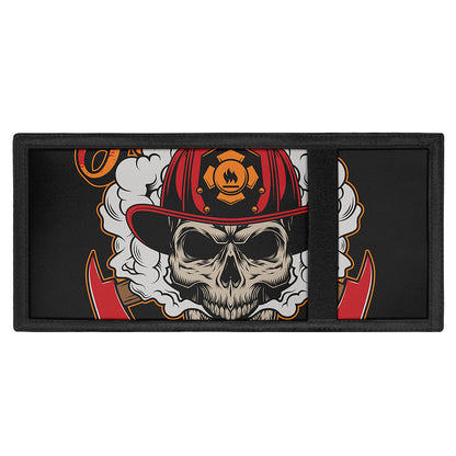 Firefighter Department Skull Print Trifold Wallet