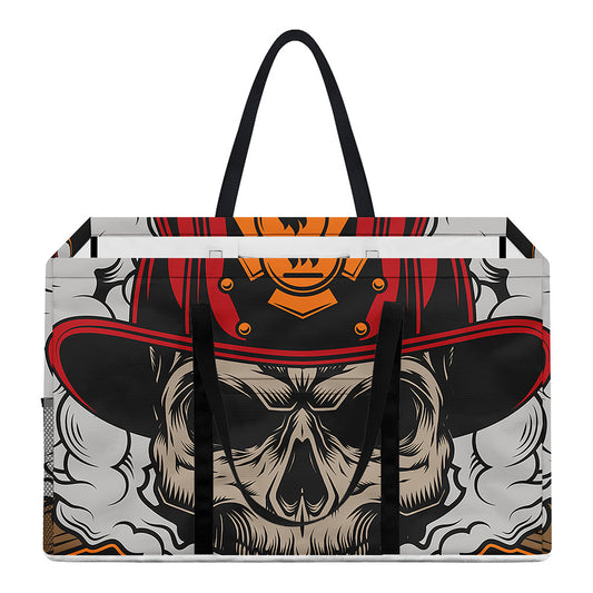 Firefighter Department Skull Print Utility Tote Bag