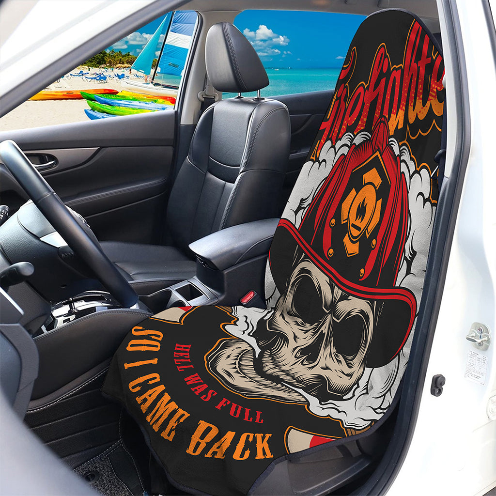Firefighter Department Skull Print Waterproof Car Seat Cover