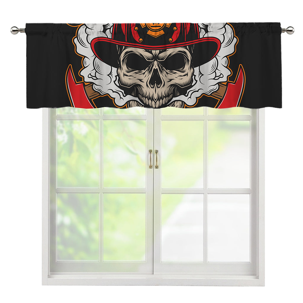 Firefighter Department Skull Print Window Valance
