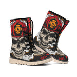 Firefighter Department Skull Print Winter Boots