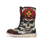 Firefighter Department Skull Print Winter Boots
