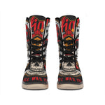 Firefighter Department Skull Print Winter Boots