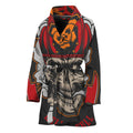 Firefighter Department Skull Print Women's Bathrobe