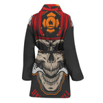 Firefighter Department Skull Print Women's Bathrobe