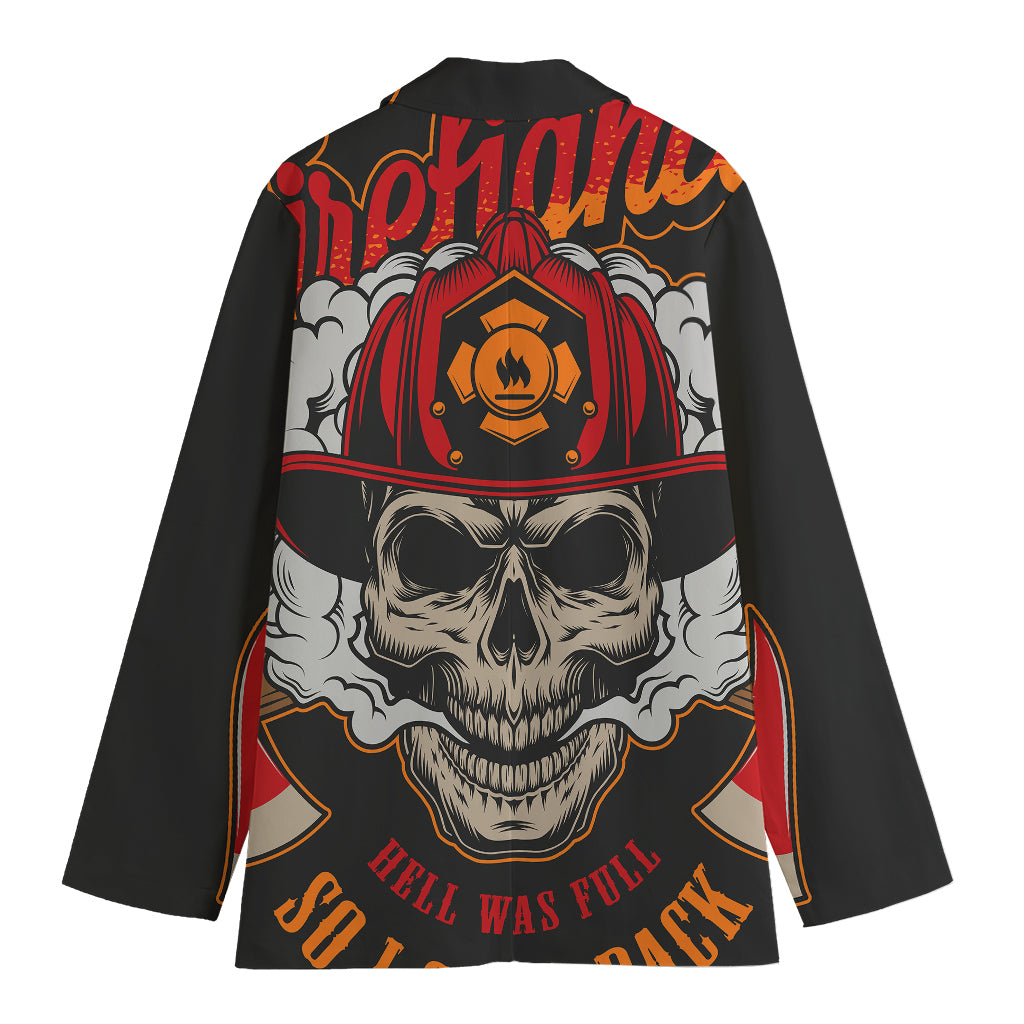 Firefighter Department Skull Print Women's Blazer