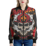 Firefighter Department Skull Print Women's Bomber Jacket