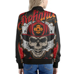 Firefighter Department Skull Print Women's Bomber Jacket