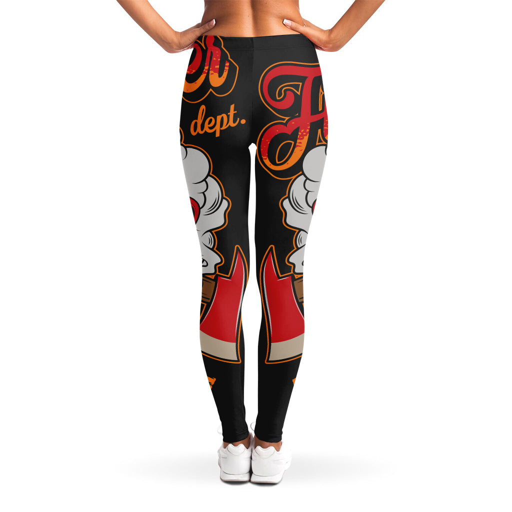 Firefighter Department Skull Print Women's Leggings