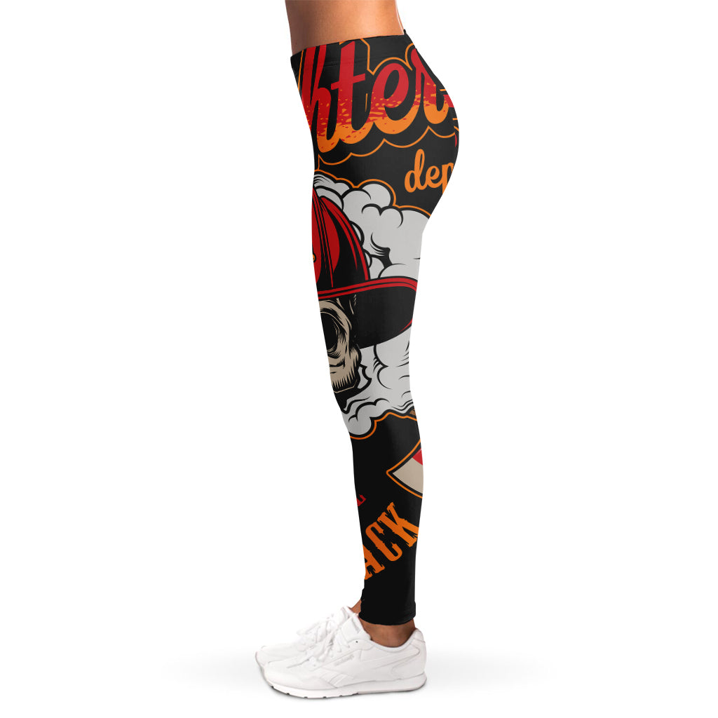 Firefighter Department Skull Print Women's Leggings