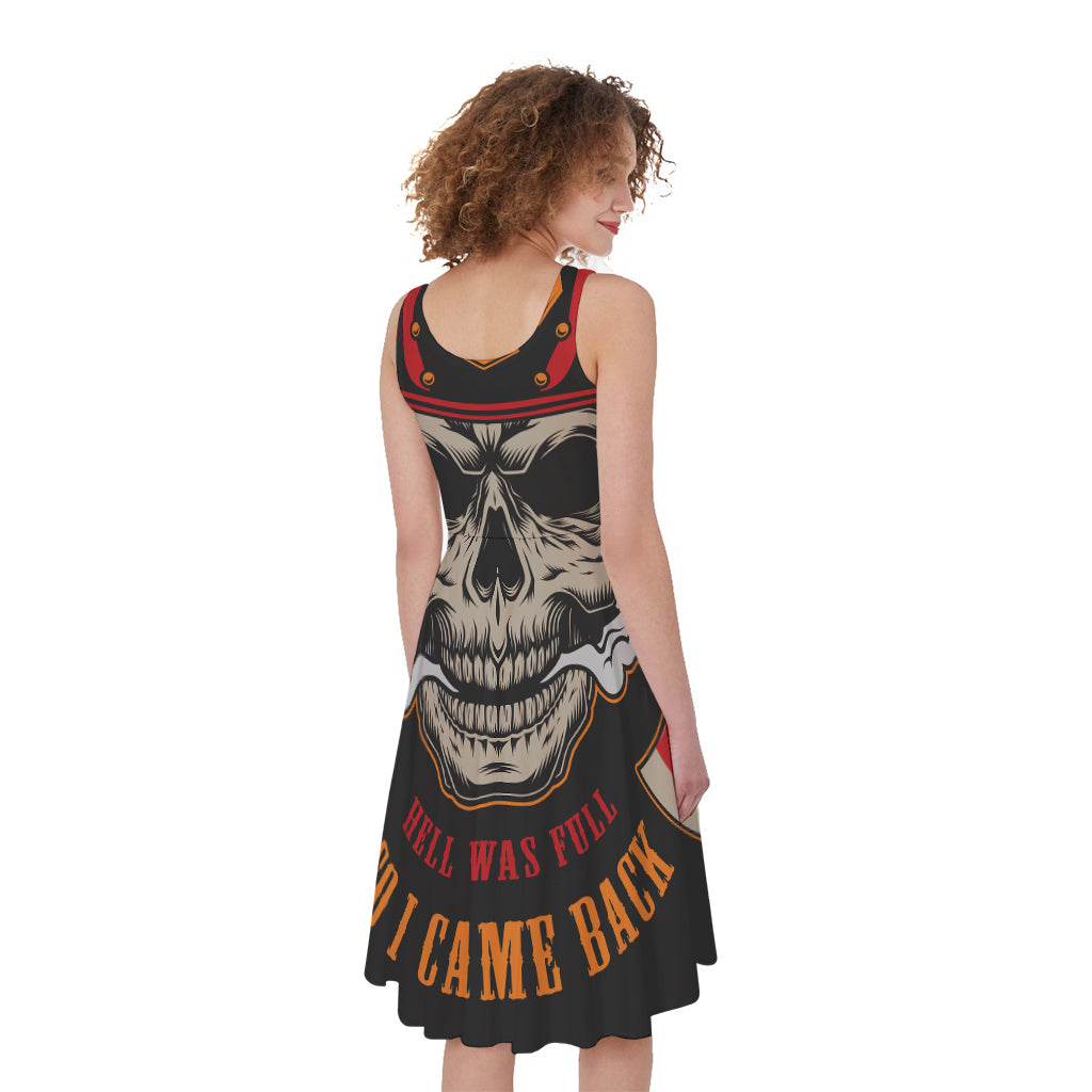 Firefighter Department Skull Print Women's Sleeveless Dress