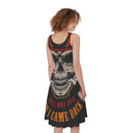 Firefighter Department Skull Print Women's Sleeveless Dress