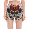 Firefighter Department Skull Print Women's Split Running Shorts