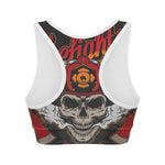 Firefighter Department Skull Print Women's Sports Bra