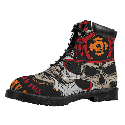 Firefighter Department Skull Print Work Boots