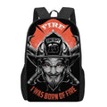 Firefighter Devil Print 17 Inch Backpack
