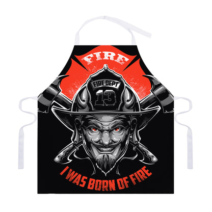 Firefighter Devil Print Adjustable Apron
