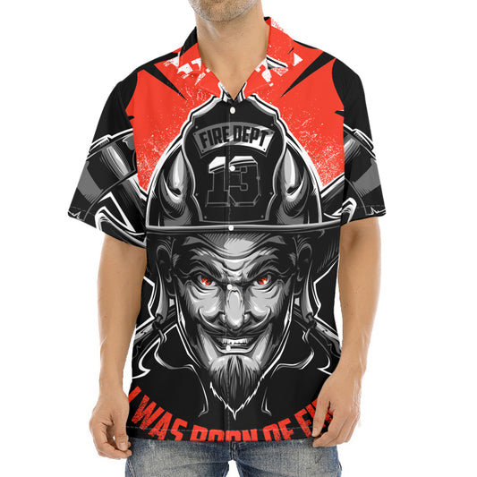 Firefighter Devil Print Aloha Shirt