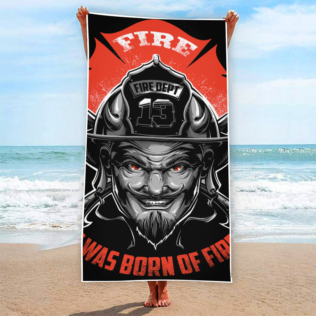 Firefighter Devil Print Beach Towel