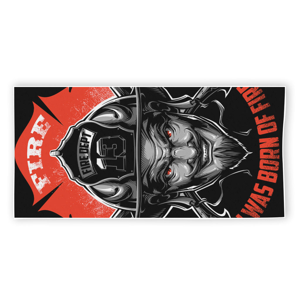 Firefighter Devil Print Beach Towel