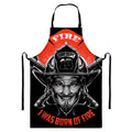 Firefighter Devil Print Bib Apron With Pocket
