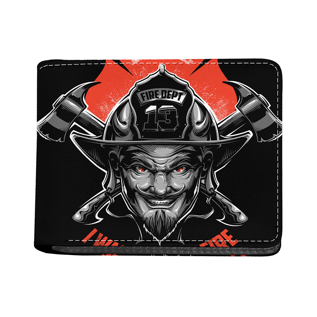 Firefighter Devil Print Bifold Wallet