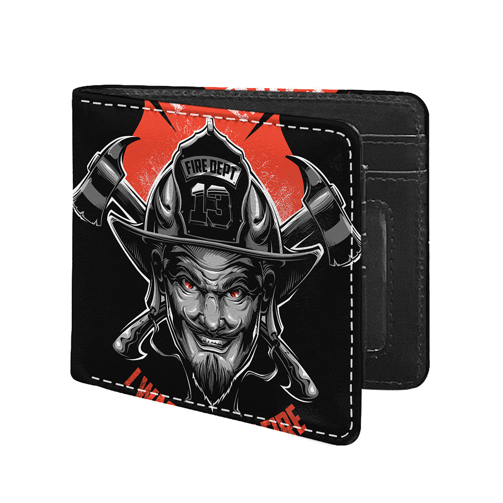Firefighter Devil Print Bifold Wallet
