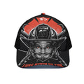 Firefighter Devil Print Black Mesh Trucker Hat