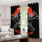 Firefighter Devil Print Blackout Grommet Curtains