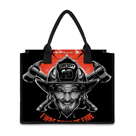 Firefighter Devil Print Canvas Tote Bag
