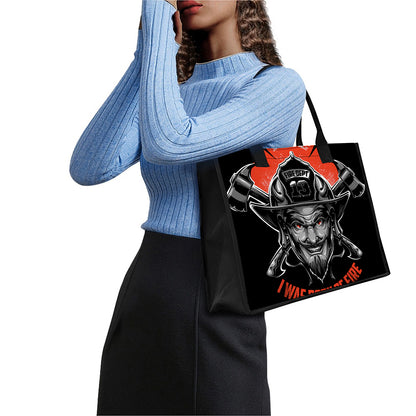 Firefighter Devil Print Canvas Tote Bag