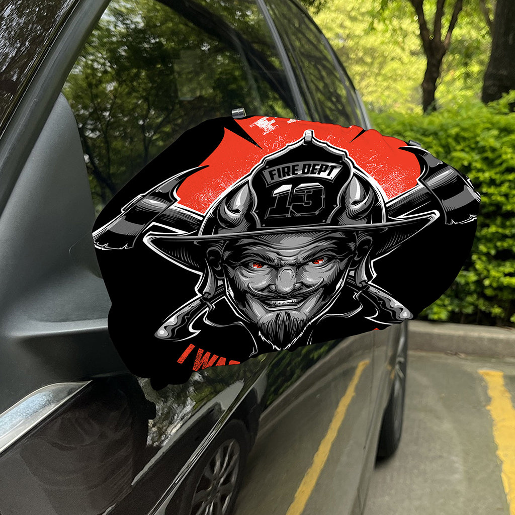 Firefighter Devil Print Car Side Mirror Covers