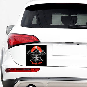 Firefighter Devil Print Car Sticker