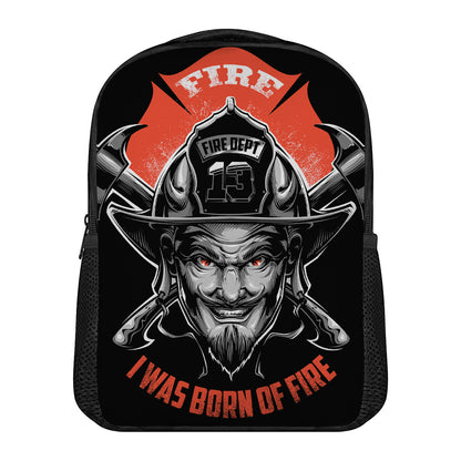 Firefighter Devil Print Casual Backpack
