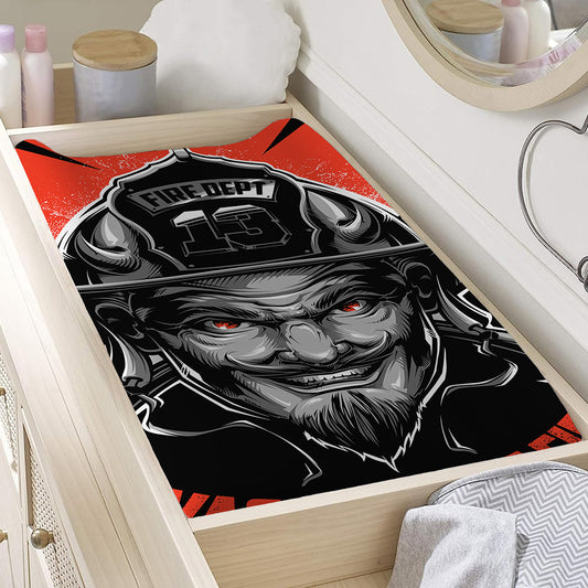 Firefighter Devil Print Changing Pad Cover
