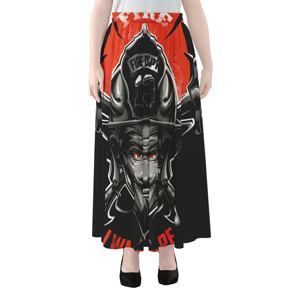 Firefighter Devil Print Chiffon Maxi Skirt